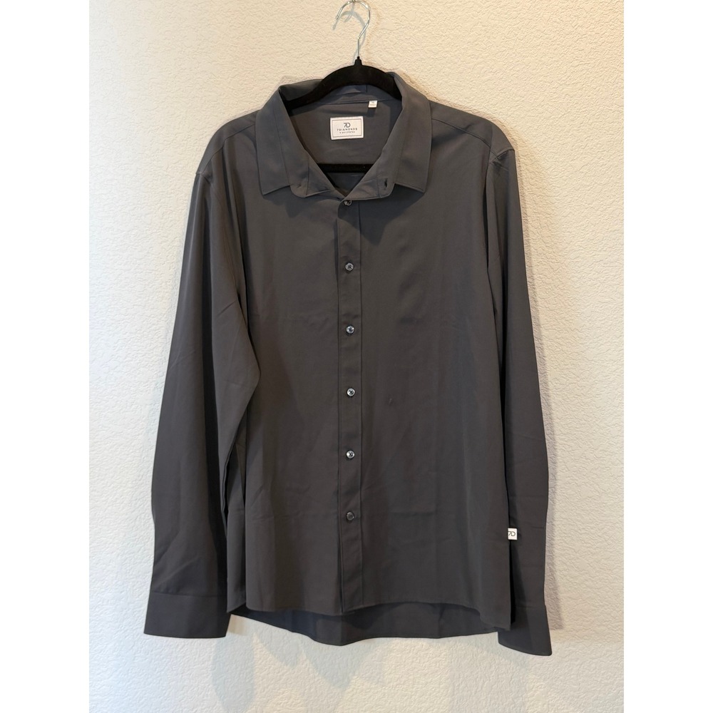 7 Diamonds Mens Liberty 4-Way Stretch Woven Shirt Gray XL